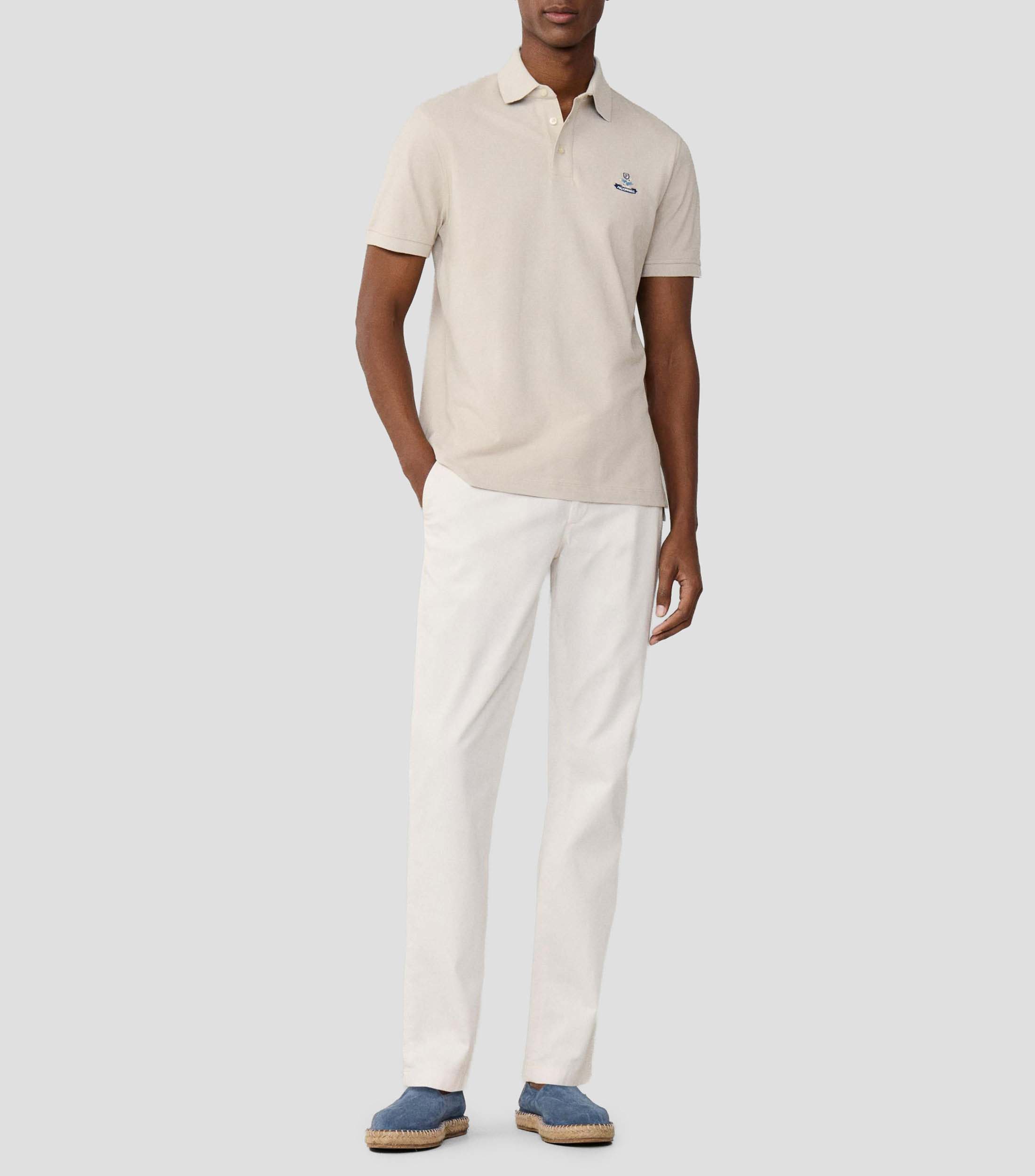 Playera tipo polo con manga corta lisa Hombre